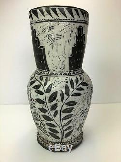 RARE Matthew Metz Large POTTERY porcelain Hand Made Art Vase Signed Original