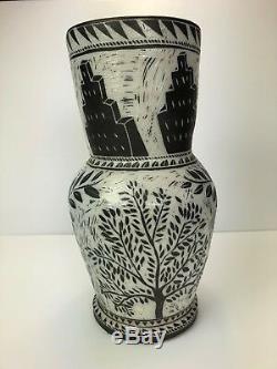 RARE Matthew Metz Large POTTERY porcelain Hand Made Art Vase Signed Original