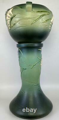 RARE Roseville Pottery Freesia Green 669-8 Jardiniere Vase Pot + Pedestal Stand