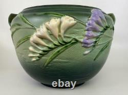 RARE Roseville Pottery Freesia Green 669-8 Jardiniere Vase Pot + Pedestal Stand