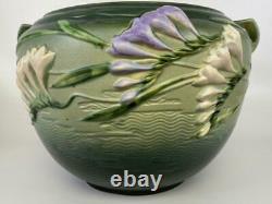 RARE Roseville Pottery Freesia Green 669-8 Jardiniere Vase Pot + Pedestal Stand