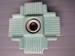 RARE Vintage Art Deco Celadon Green Porcelain Ceiling or Vanity Light Rewired