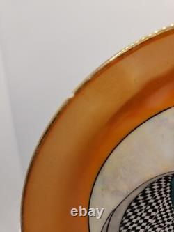 RARE Vintage Noritake Porcelain Art Deco Luster Ware Man Checkered Cape Plate