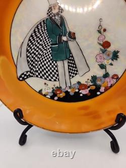 RARE Vintage Noritake Porcelain Art Deco Luster Ware Man Checkered Cape Plate