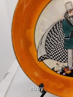 RARE Vintage Noritake Porcelain Art Deco Luster Ware Man Checkered Cape Plate