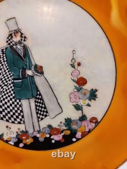 RARE Vintage Noritake Porcelain Art Deco Luster Ware Man Checkered Cape Plate