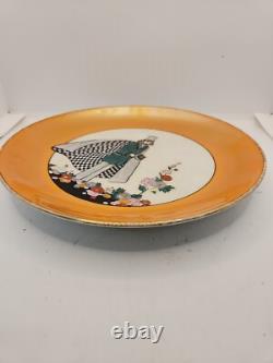 RARE Vintage Noritake Porcelain Art Deco Luster Ware Man Checkered Cape Plate