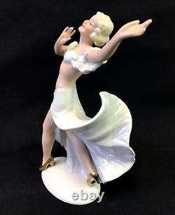 RARE Wallendorf 1764 Germany Art Deco Female Dancer Ballroom Porcelain Figure