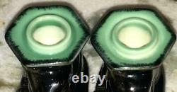 ROOKWOOD POTTERY pair Deco Elephant Figural 1934 Candlestick Holders #6059 Black