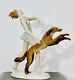 Rosenthal Art Deco Woman With Saluki Dog Figurine Sculpture By Ernst Seger