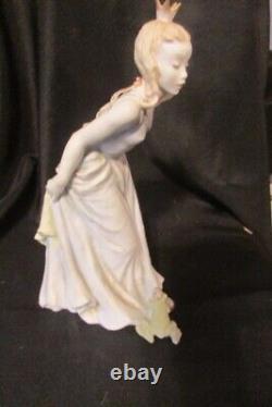 ROSENTHAL German Porcelain Figurine, Princess with frog, 11 high