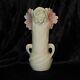 Royal Dux Bohemia Bisque Art Nouveau Deco Lady Vase Blush Porcelain Flowers