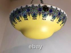ROYAL WORCESTER Art Deco 1919 Antique Lamp Shade Ceiling Light Enamel Porcelain