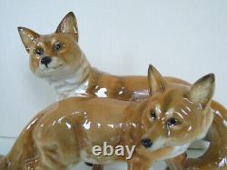 Rare 11 Art Deco Hutschenreuther-rosenthal Fox (vixen) Group Porcelain Figurine