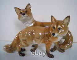 Rare 11 Art Deco Hutschenreuther-rosenthal Fox (vixen) Group Porcelain Figurine