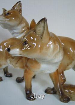 Rare 11 Art Deco Hutschenreuther-rosenthal Fox (vixen) Group Porcelain Figurine