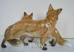 Rare 11 Art Deco Hutschenreuther-rosenthal Fox (vixen) Group Porcelain Figurine