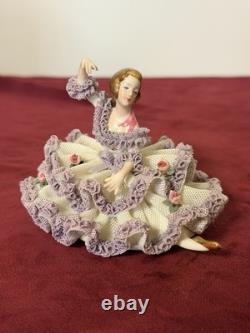 Rare 1960 GISELA KEILHAUER DRESDEN Lace Ballerina Figurine Küps Factory Germany