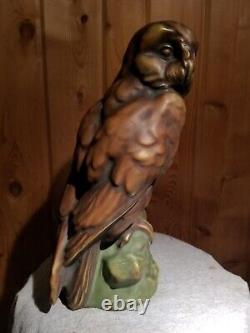 Rare Amphora Czechoslovakia Hand Painted Porcelain Owl Bird Sculpted Figure 11