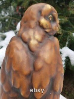 Rare Amphora Czechoslovakia Hand Painted Porcelain Owl Bird Sculpted Figure 11