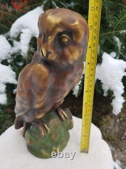 Rare Amphora Czechoslovakia Hand Painted Porcelain Owl Bird Sculpted Figure 11