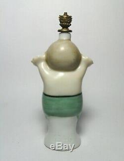 Rare Antique 1918 Art Deco Lady Bug Boy Crown Top Porcelain Perfume/Scent Bottle