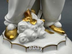 Rare Antique German Art Deco Hertwig Katzhutte Porcelain Figurine Of Pierrot