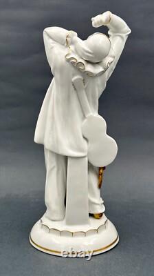Rare Antique German Art Deco Hertwig Katzhutte Porcelain Figurine Of Pierrot