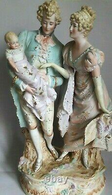 Rare! Antique Vintage porcelain Figurine old Germany marked Height 36.5 cm
