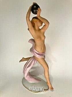 Rare Antique Volkstedt German Porcelain Nude Figurine Early Century Art Deco