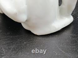 Rare Antique White Porcelain Sitting Monkey Made In Germany Chimpanzee Art Deco