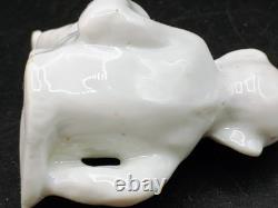 Rare Antique White Porcelain Sitting Monkey Made In Germany Chimpanzee Art Deco