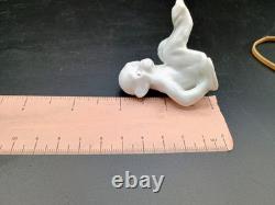 Rare Antique White Porcelain Sitting Monkey Made In Germany Chimpanzee Art Deco