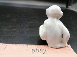 Rare Antique White Porcelain Sitting Monkey Made In Germany Chimpanzee Art Deco