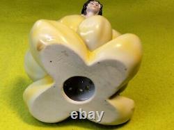 Rare Art Deco 1920s Nude Lady in Lotus Porcelain Flower Frog Figurine Germaniz