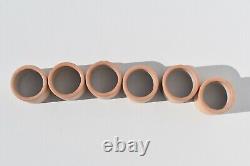 Rare Art Deco 1920s' Painted Porcelain Napkin Rings Depicting 6 Flapper Girls