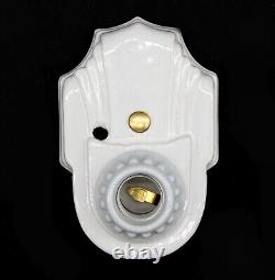 Rare Art Deco 1920s Single White Porcelain Wall Sconce