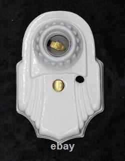 Rare Art Deco 1920s Single White Porcelain Wall Sconce