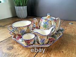 Rare Art Deco 1930s Royal Winton Marguerite Floral Chintz Bachelor Breakfast Set