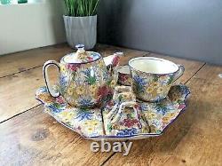 Rare Art Deco 1930s Royal Winton Marguerite Floral Chintz Bachelor Breakfast Set