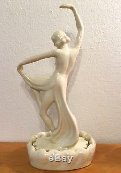 Rare Art Deco Cowan Pottery Loveliness Nude Dancer Flower Frog Buy It Now