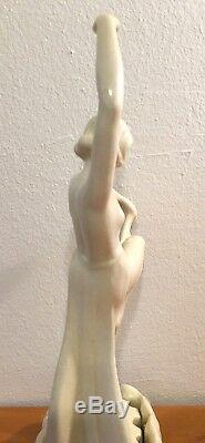 Rare Art Deco Cowan Pottery Loveliness Nude Dancer Flower Frog Buy It Now