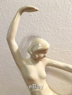 Rare Art Deco Cowan Pottery Loveliness Nude Dancer Flower Frog Buy It Now