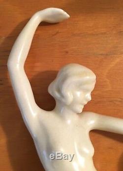 Rare Art Deco Cowan Pottery Loveliness Nude Dancer Flower Frog Buy It Now