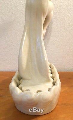 Rare Art Deco Cowan Pottery Loveliness Nude Dancer Flower Frog Buy It Now