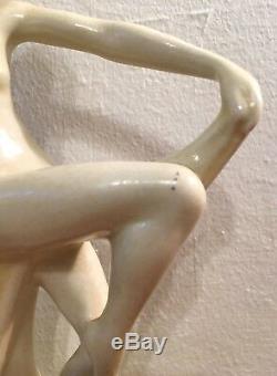 Rare Art Deco Cowan Pottery Loveliness Nude Dancer Flower Frog Buy It Now