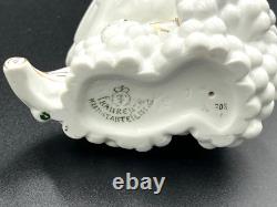 Rare Art Deco Fraureuth Porcelain White & Gold 2 Bird on Berries Nacke Sculpture
