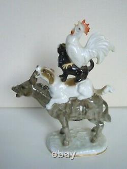 Rare Art Deco Hutschenreuther-rosenthal Porcelain Figurine Bremen Town Musicians