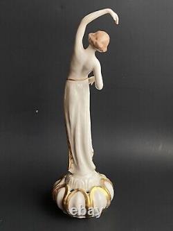 Rare Art Nouveau Deco Royal Dux Nude 13 Figurine Dancer Burlesque Flapper #2950