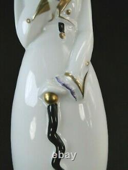 Rare Bouteille Porcelaine De Limoges Art Deco Esprit Robj Moderniste